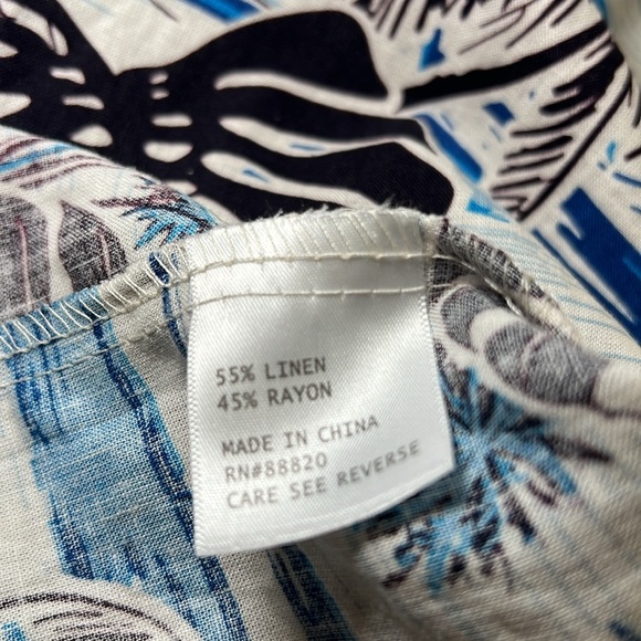 Linen Cotton Crop Boxy Button Front Shirt Beach Hawaiian Coconut Girl Sz S NWT - Picture 9 of 9
